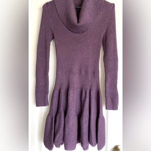 Moda International Purple Cowlneck Sweater Dress in Sz Large